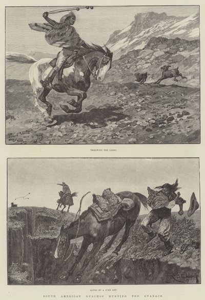 Les gauchos sud-américains chassant le guanaco - Richard Caton Woodville junior